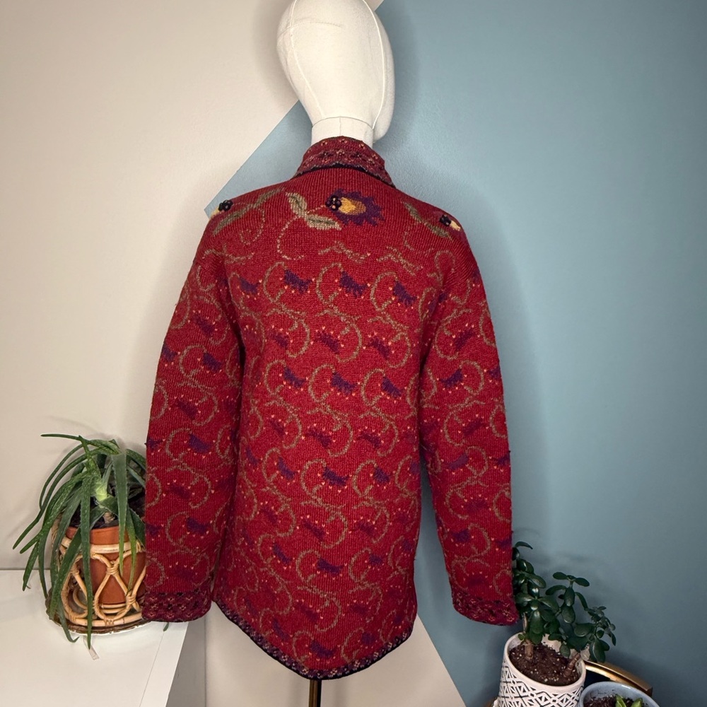 Icelandic Design Atlantia 2004 European Art Knit Wool Jacket M Lined - Picture 3 of 14